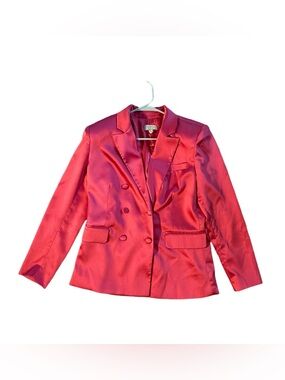 sofia by sofia vergara vintage Double-Breasted Satin Blazer - Fuchsia Pink